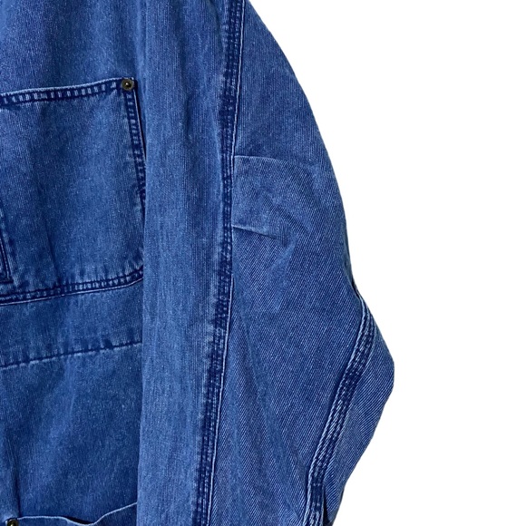 Timberland Chore Jacket Coat Denim M L XL XXL Chest 54” Blue Utility Oversized - Picture 4 of 16